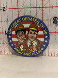 The Great Debates of '88 Ron and Ollie Button Pinback