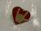 I Love You Hand Sign Heart Lapel Hat Pin