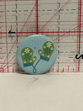Green Mittens Button Pinback