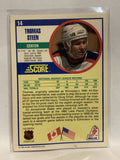 #14 Thomas Steen Winnipeg Jets 1990 Score Hockey Card