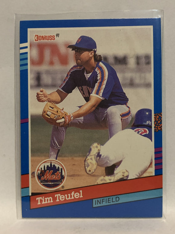 #370 Tim Teufel New York Mets 1991 Donruss Baseball Card