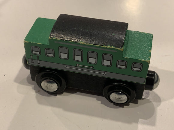 Green Wooden Train Car Toy Car Vehicle