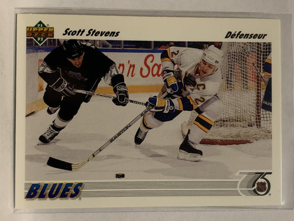 #132 Scott Stevens St Louis Blues 1991-92 Upper Deck Hockey Card