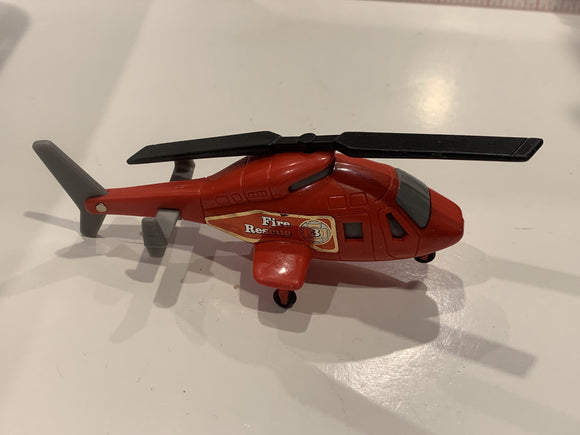 Red Fire Rescue Helicopter Toy Car Vehicle