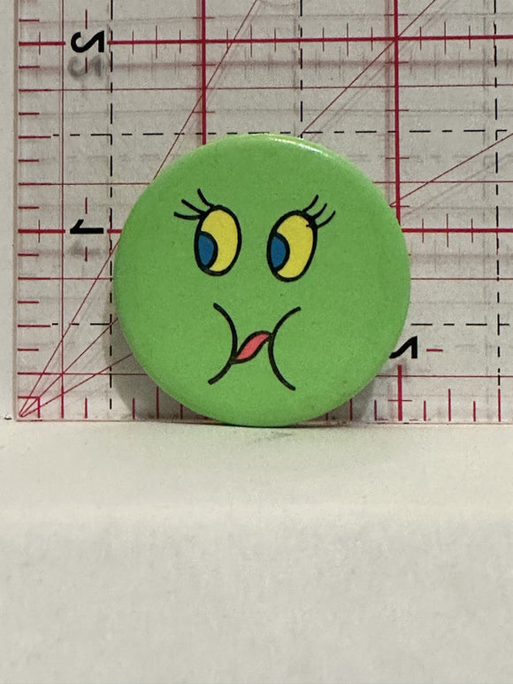 Green Squishy Face Button Pinback
