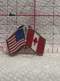 USA Canada Friendship Flags  Lapel Pin