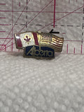 Canada USA Alberta Friendship Flags  Lapel Pin