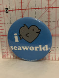 I Love Seaworld Dolphin David and Goliath Button Pinback