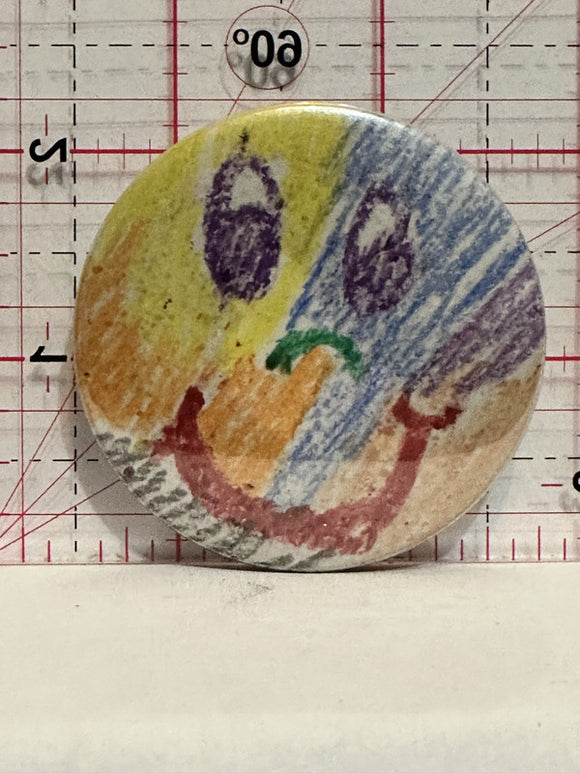 Rainbow Face Button Pinback