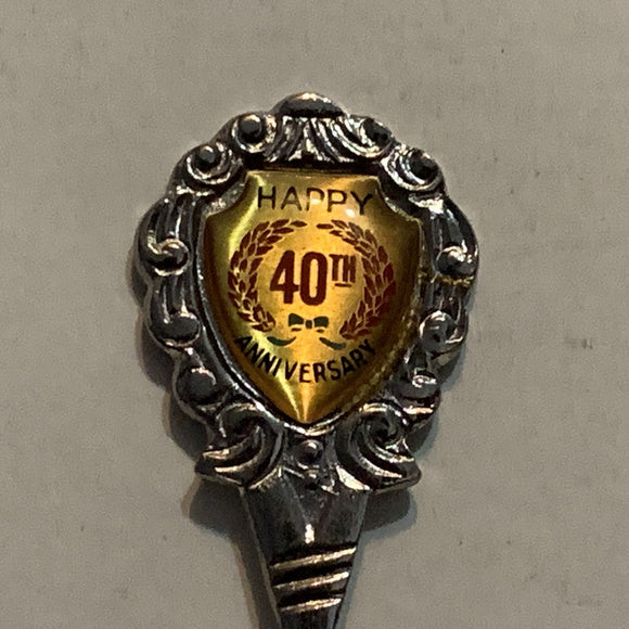 Happy 40th Anniversary Wreath Collectable Souvenir Spoon BV