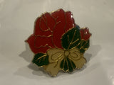 Red Rose Flower Lapel Hat Pin