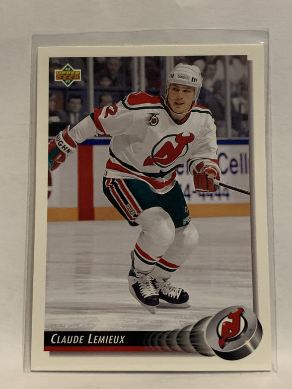 #163 Claude Lemieux New Jersey Devils 1992-93 Upper Deck Hockey Card