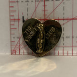 Shooting Heart on a Heart Lapel Hat Pin