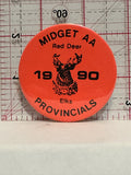 Midget AA Red Deer 1990 Elks Provincials Button Pinback