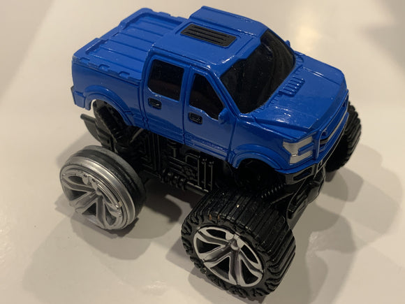Blue Lifted Pickup Truck Racer Toy Car Vehicle