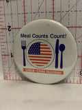 Meal Counts Count USDA Child Nutrition Button Pinback