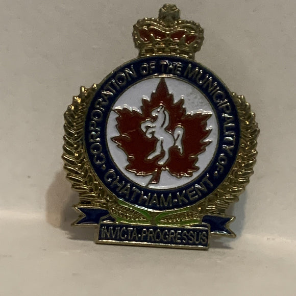 Chatham-Kent Ontario Crest Emblem Lapel Hat Pin