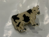 Black & White Dairy Cow Holstein Lapel Hat Pin