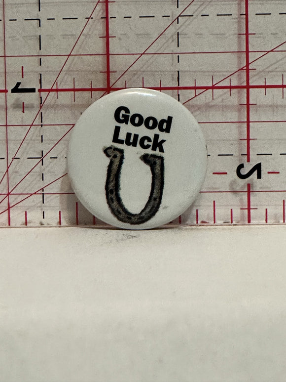 Good Luck Horseshoe Button Pinback