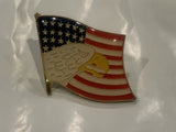 Eagle on USA American Flag Lapel Hat Pin