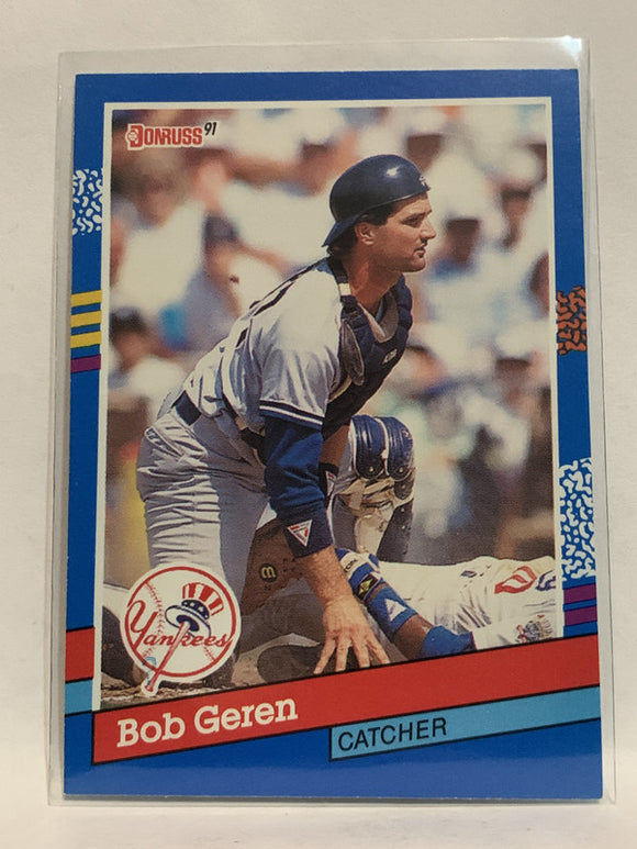 #114 Bob Geren New York Yankees 1991 Donruss Baseball Card