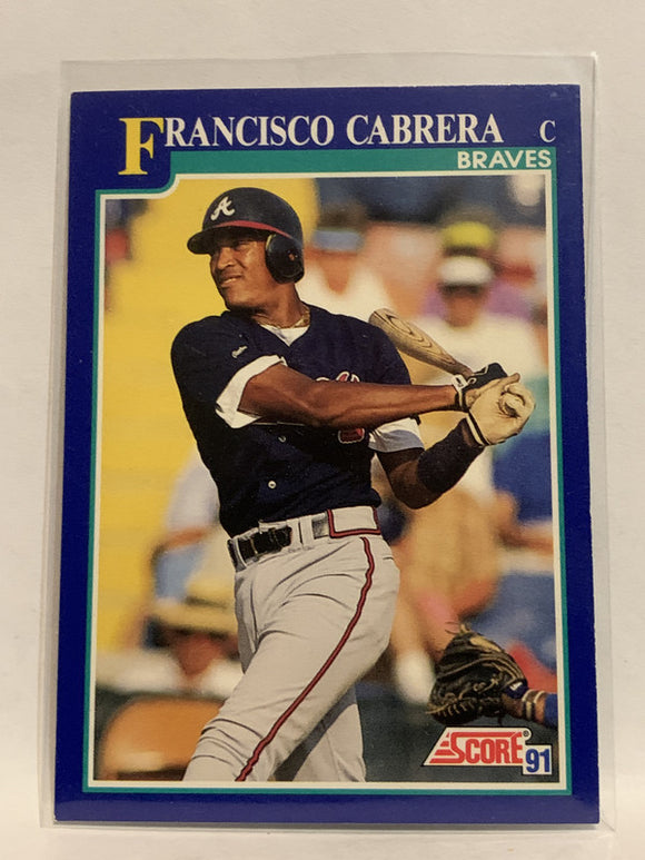 #63 Francisco Cabrera Atlanta Braves 1991 Score Baseball Card