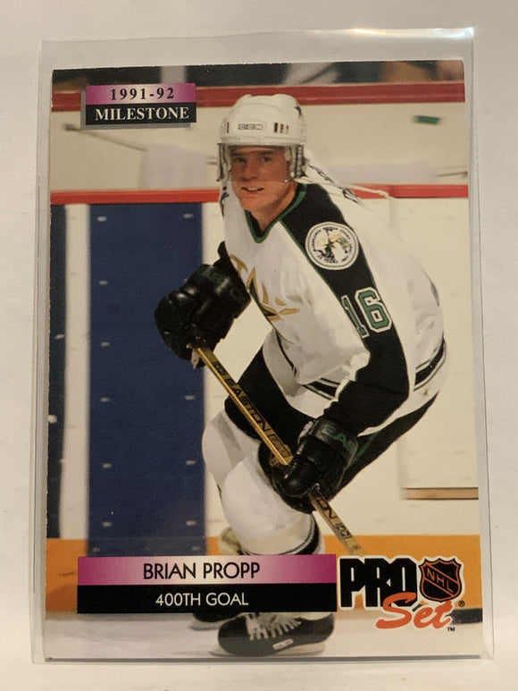 #257 Brain Propp 400th Goal Minnesota North Stars 1991-92 Pro Set Hockey Card