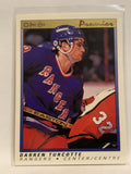 #123 Darren Turcotte New York Rangers 1990-91 Premier O-Pee-Chee Hockey Card
