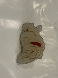 White Cartoon Buldog Dog Lapel Hat Pin