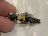 Black White Police Car Lapel Hat Pin