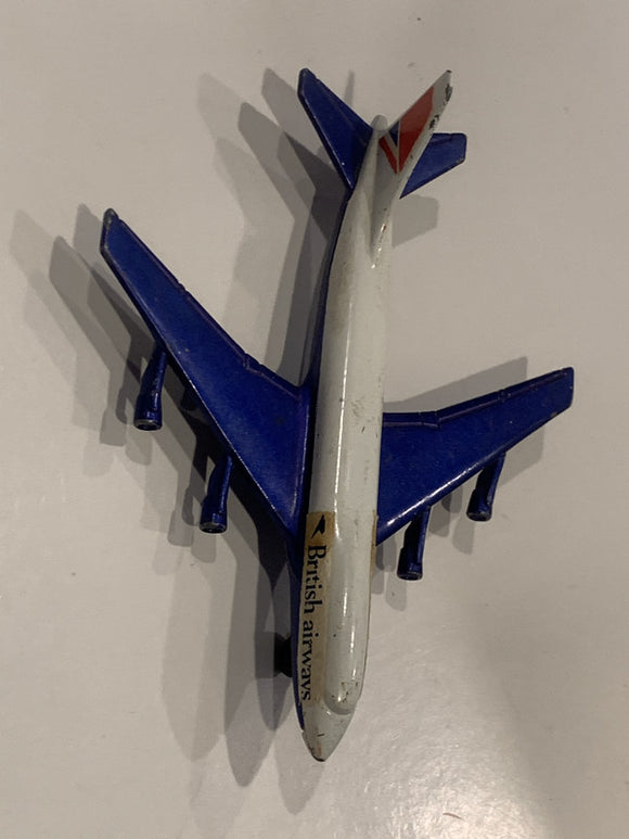 White Blue British Airways SP10 Boeing 747 Matchbox Toy Car Vehicle