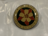 Red Deer Columbine Crimson Star Logo Lapel Hat Pin