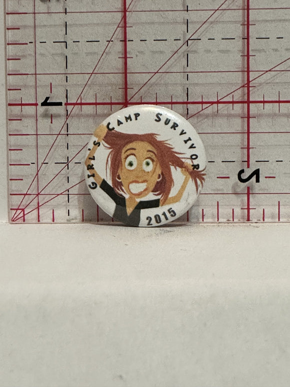 Girl's Camp Survivor 2015 Button Pinback