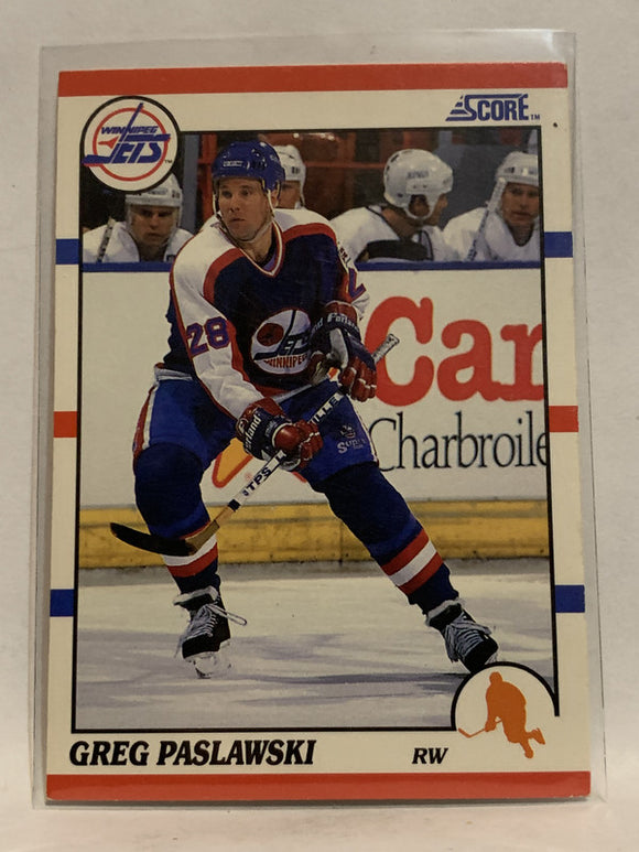 #249 Greg Paslawski Winnipeg Jets 1990-91 Score Hockey Card