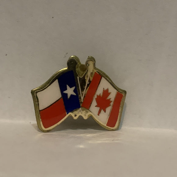 Texas Canada Friendship Flags Lapel Hat Pin