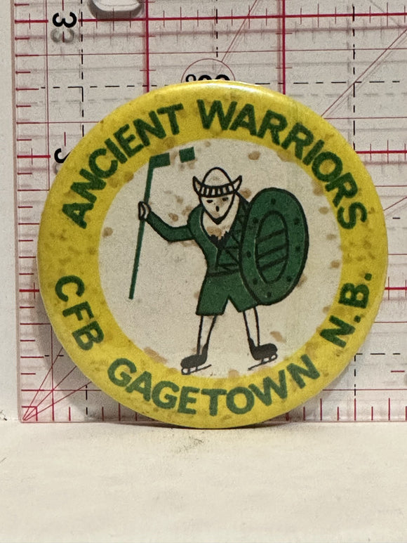 Ancient Warriors CFB Gagetown NB Hockey Button Pinback