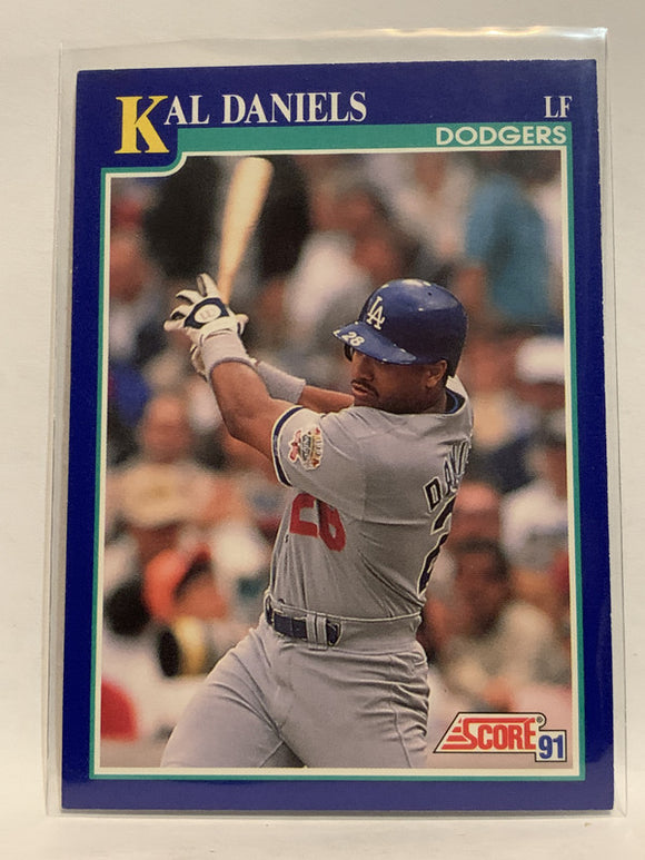 #20 Kal Daniels Los Angeles Dodgers 1991 Score Baseball Card