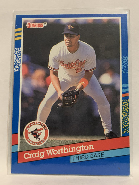 #293 Craig Worthington Baltimore Orioles 1991 Donruss Baseball Card