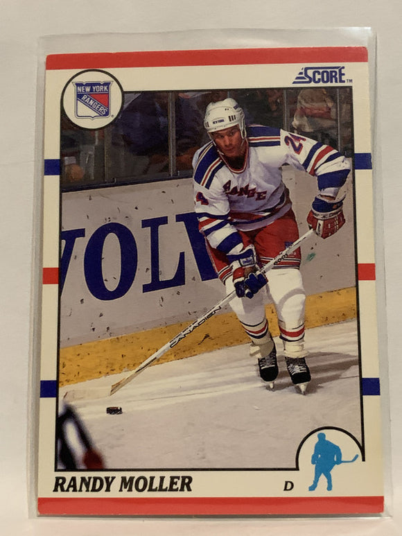 #45 Randy Moller New York Rangers 1990-91 Score Hockey Card