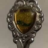 April Daisy Flower Collectable Souvenir Spoon EF