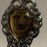 July Cornflower Flower Collectable Souvenir Spoon EF