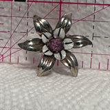 Metal Flower Blossom  Lapel Pin