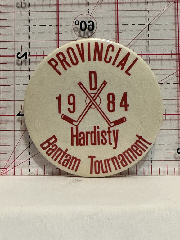 Provincial 1984 Hardisty Bantam Tournament Button Pinback