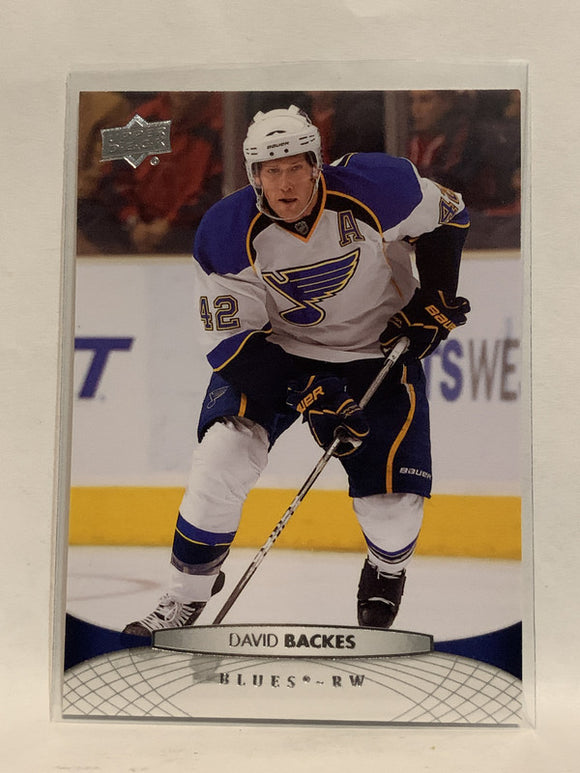 #33 David Backes   St Louis Blues 2011-12 Upper Deck Series One Hockey Card