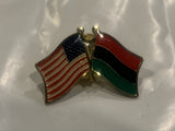 USA Pan African Friendship Flags Lapel Hat Pin
