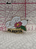 Calgary Alberta White Hat Wild Rose  Lapel Pin