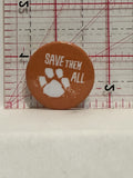Save Them All Paw Print Button Pinback