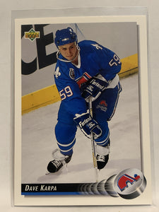#517 Dave Karpa Quebec Nordiques 1992-93 Upper Deck Hockey Card