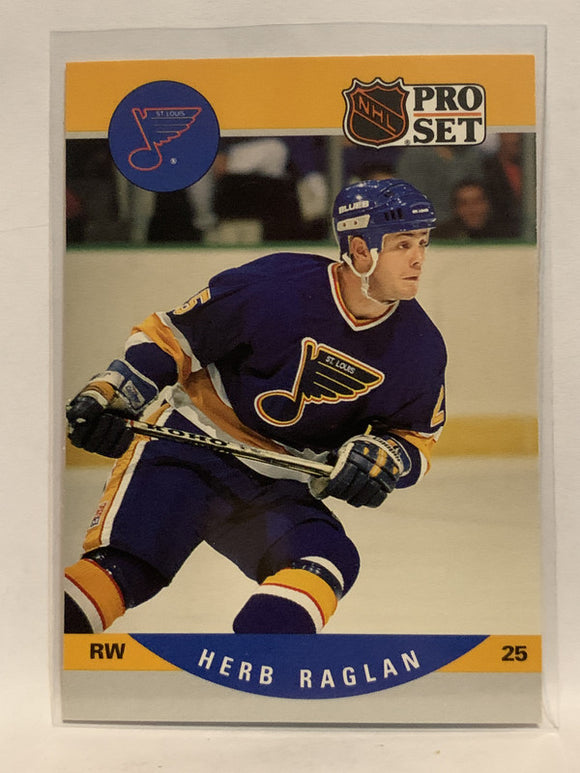 #525 Herb Raglan St Louis Blues 1990-91 Pro Set Hockey Card