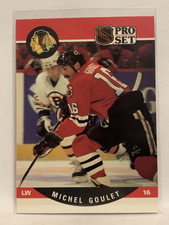 #430 Michel Goulet Chicago Blackhawks 1990-91 Pro Set Hockey Card